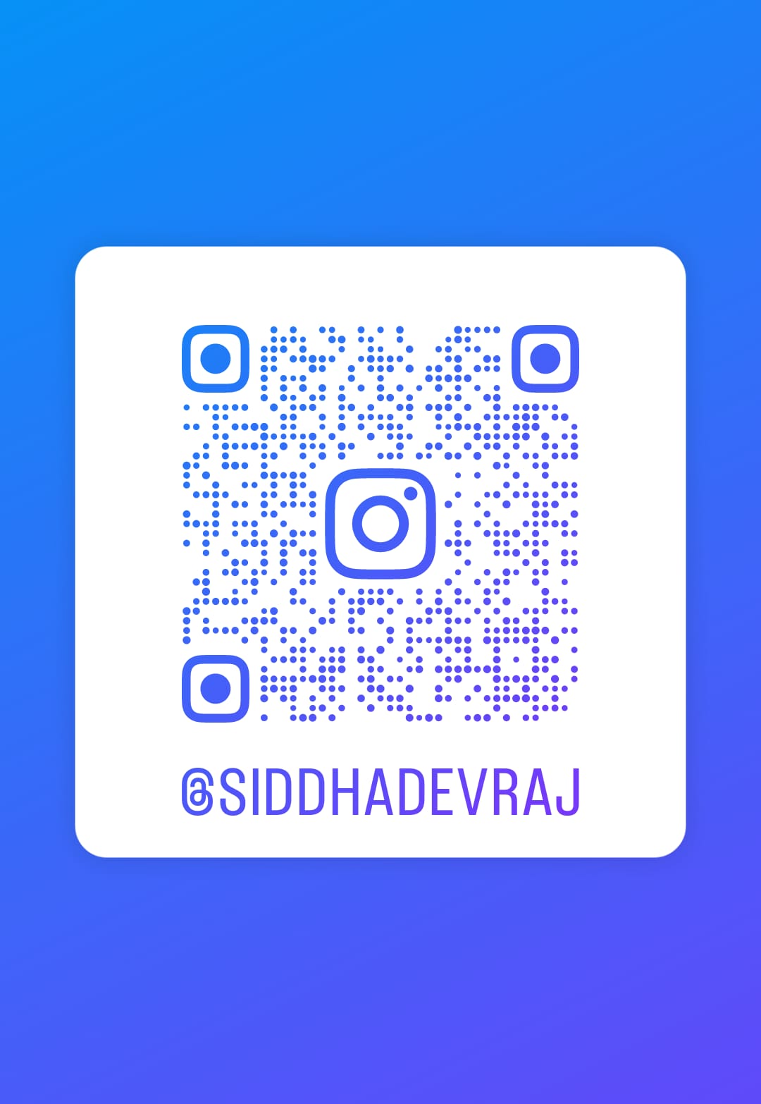 Instagram: @siddhadevraj